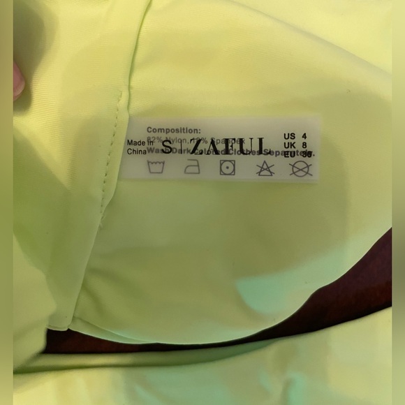 ⭐️Host Pick⭐️ Zaful One-Shoulder Lime Green Bikini Set Size 4 NWT - Picture 6 of 7